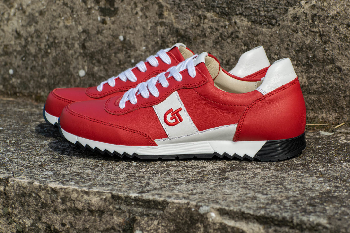 G&T Aktív Piros-Fehér nappa bőr cipő