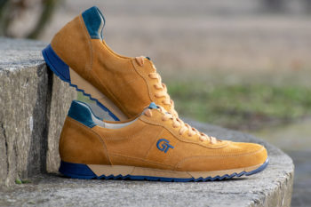 G&T Aktív Mustár - Velencei kék bőr sportcipő