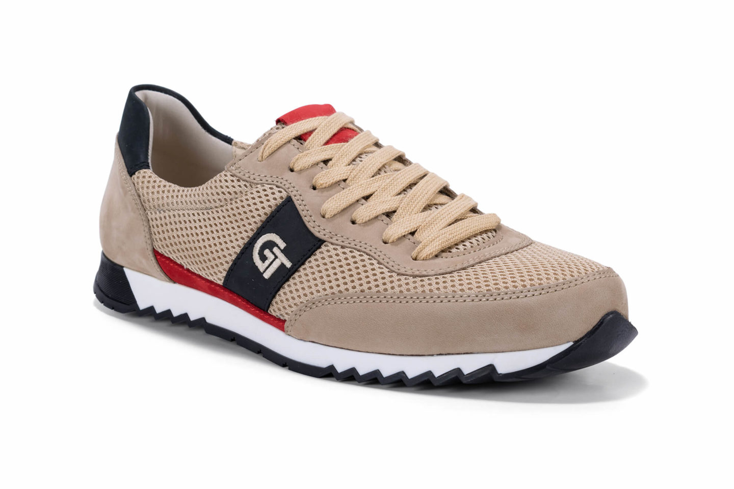 G&T Aktív Bézs textil - Piros - Fekete sportcipő