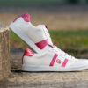 G&T Klasszikus Fehér - Pink lakk bőr sportcipő